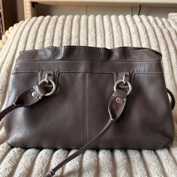 Coach Penelope Shopper Tote Brown Pebbled Leather Shoulder Bag F14686 - Picture 3 of 16